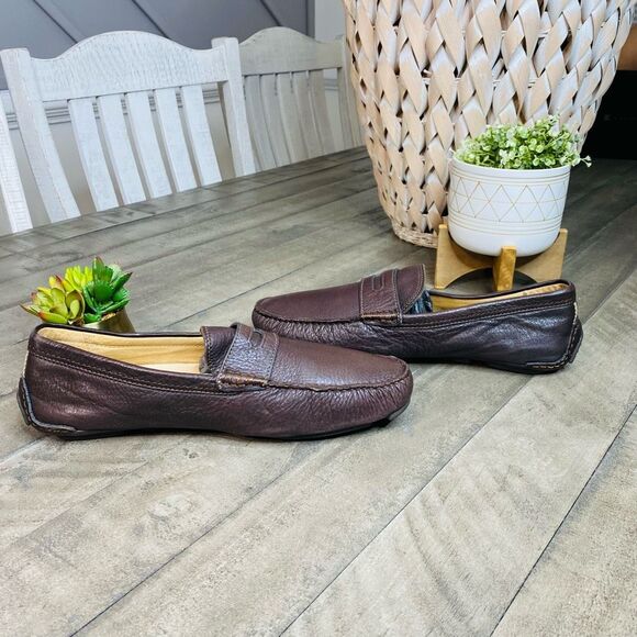 COACH Neal Brown Nappa Leather Penny Loafers Mocs Men's Size 9.5M - Picture 6 of 7